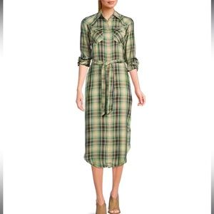 Ralph Lauren Plaid Print Collared Shirt Dress